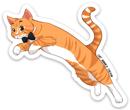 Cat Named Calvin Sticker