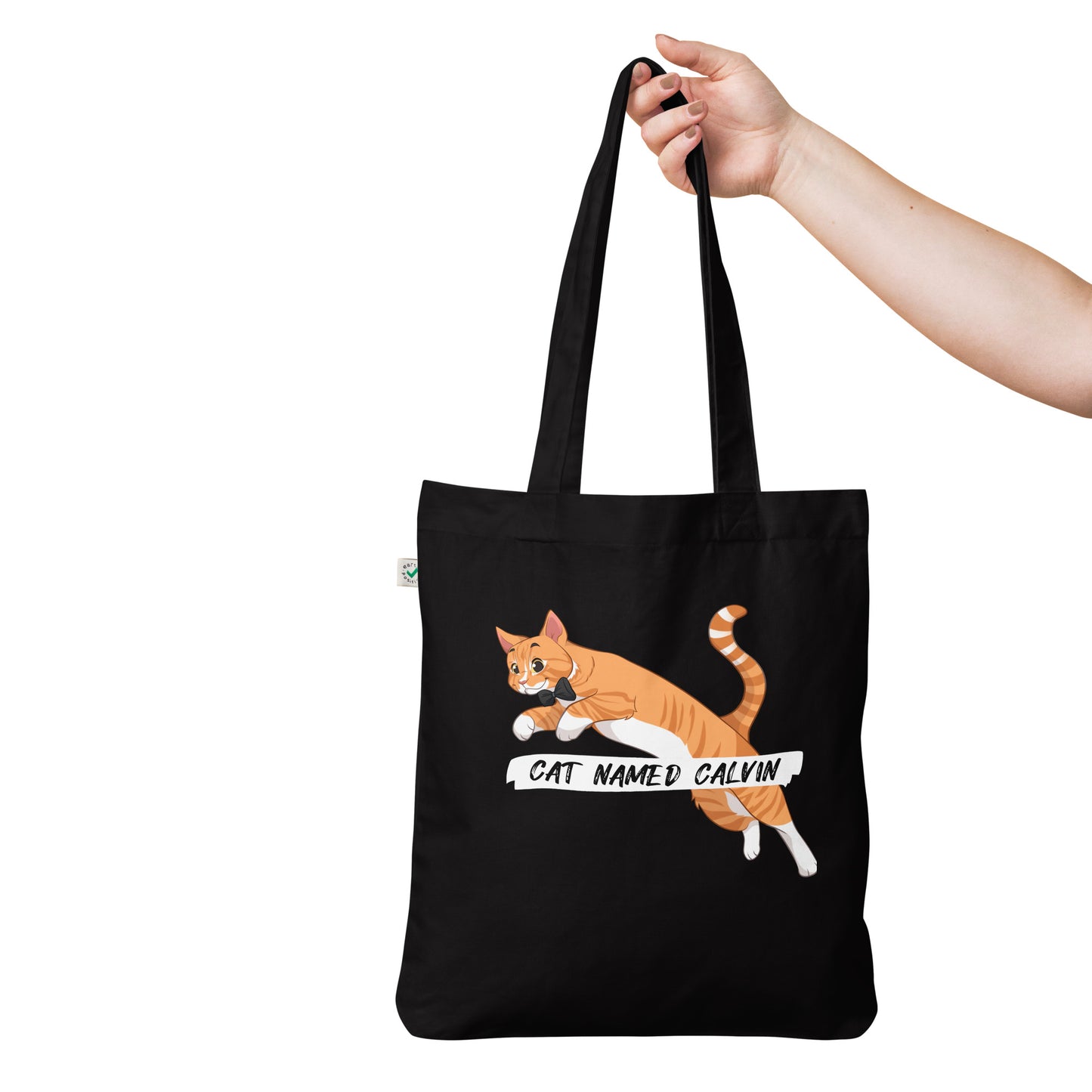 Leaping Calvin organic tote bag