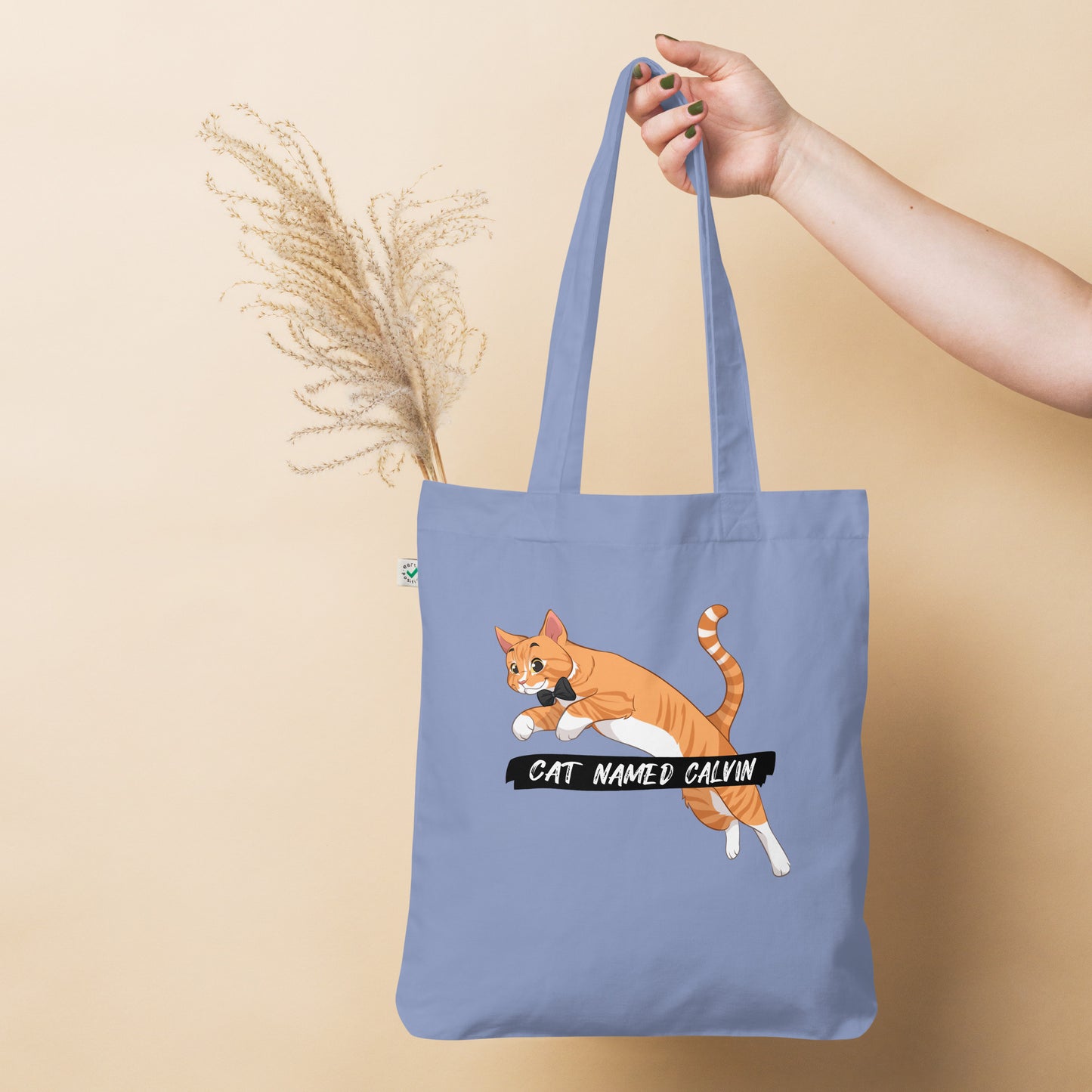 Leaping Calvin organic tote bag