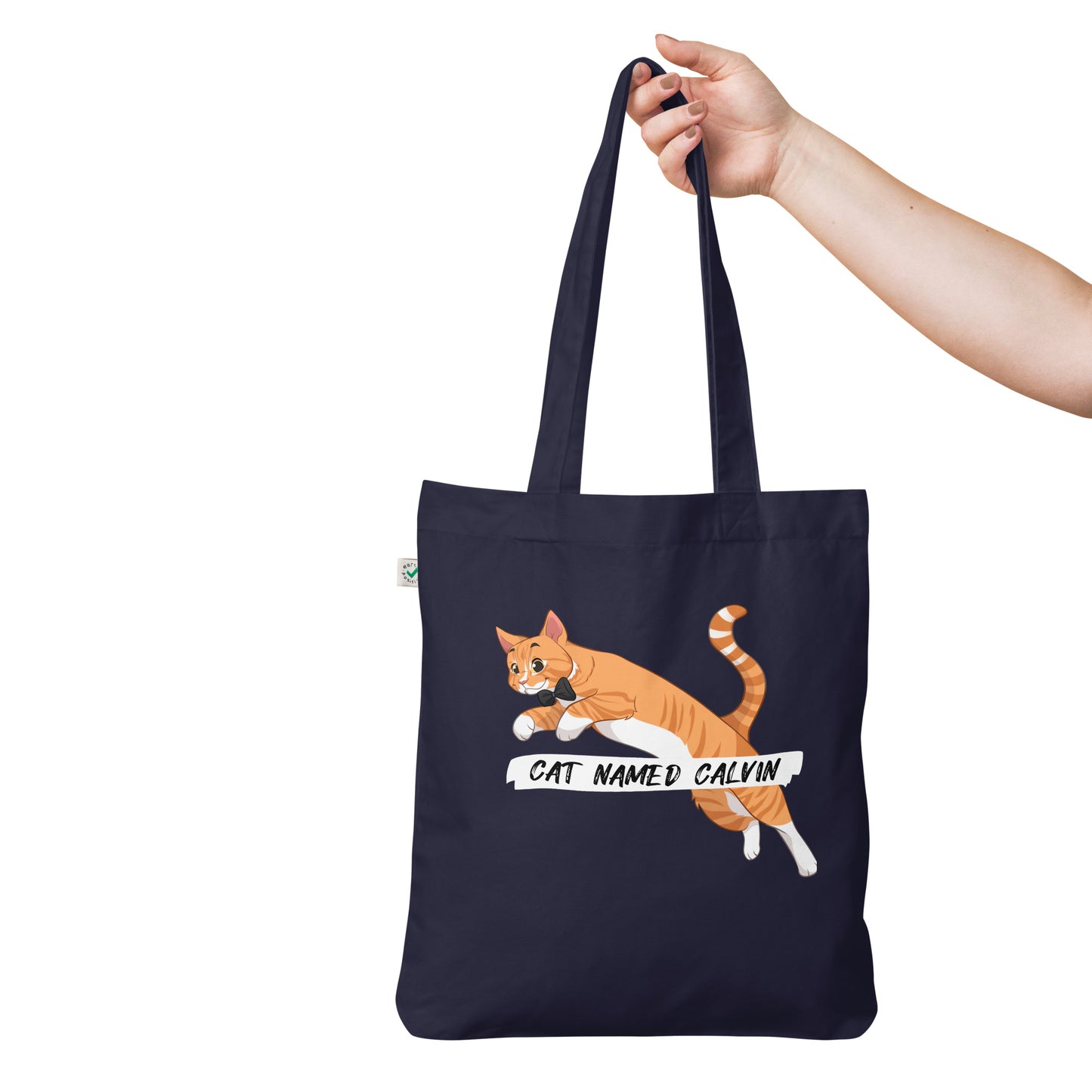 Leaping Calvin organic tote bag