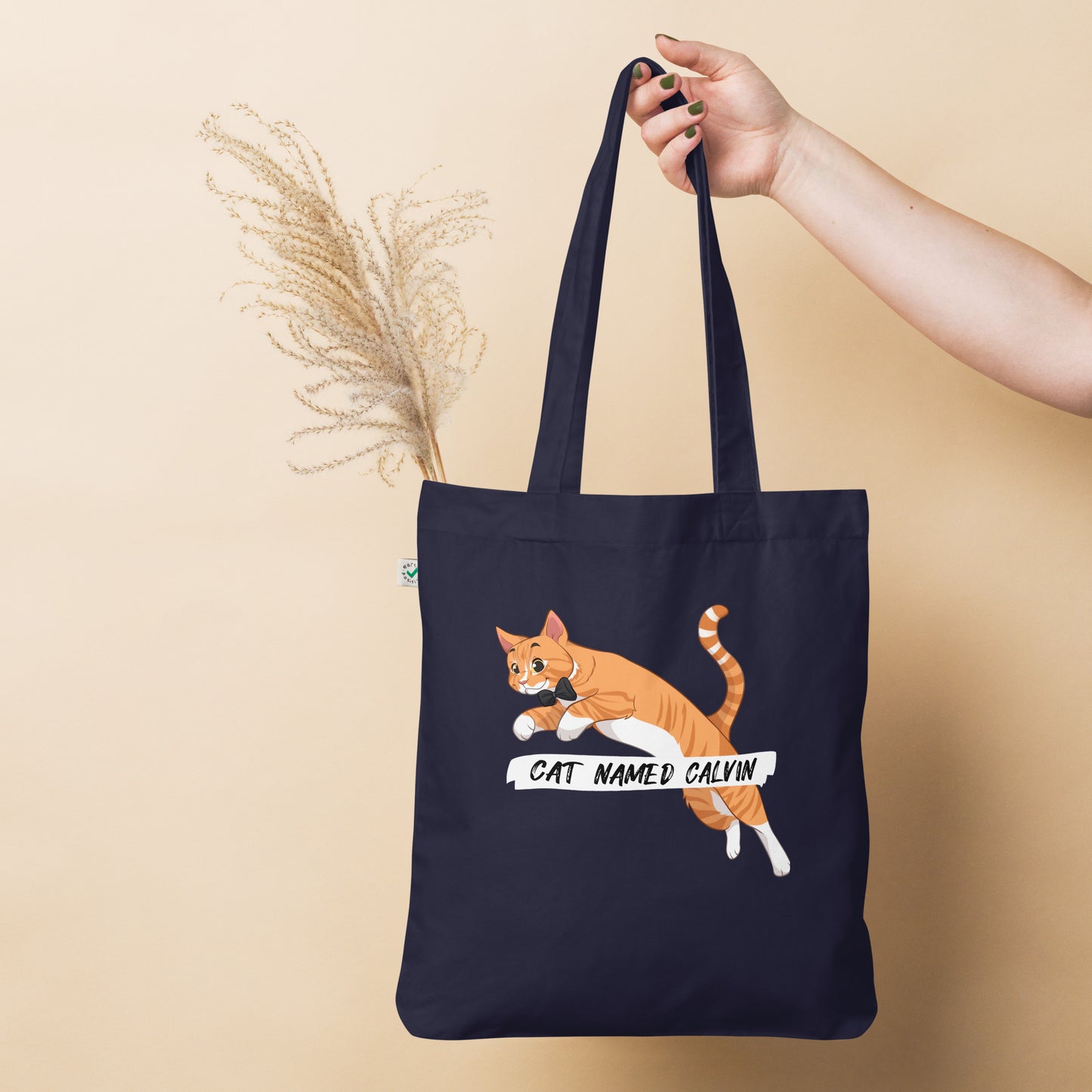Leaping Calvin organic tote bag