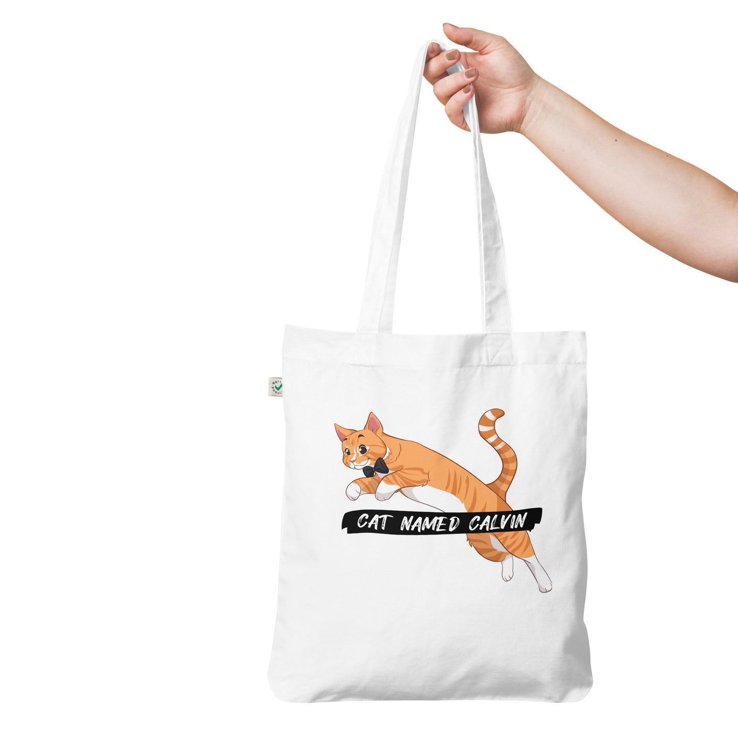 Leaping Calvin organic tote bag