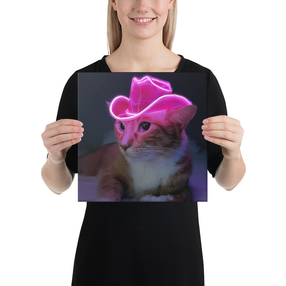 Neon Meowdy Canvas Print