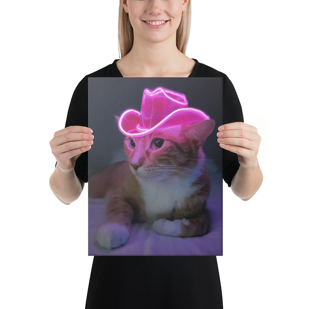 Neon Meowdy Canvas Print