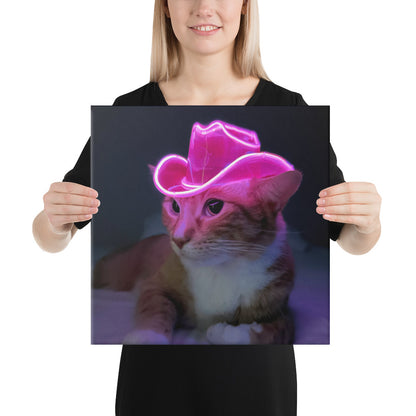 Neon Meowdy Canvas Print