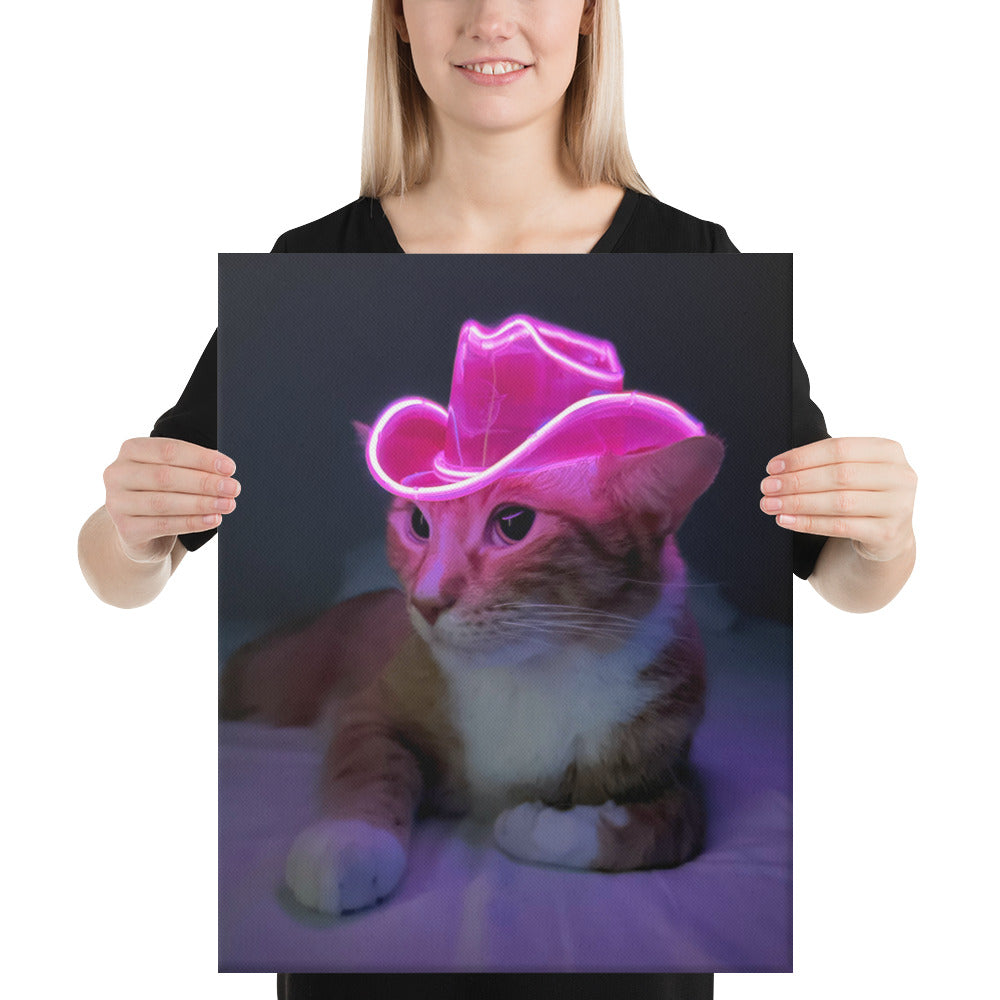 Neon Meowdy Canvas Print