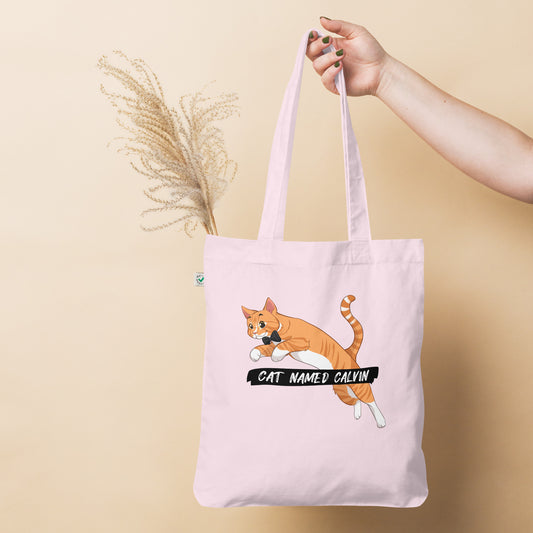 Leaping Calvin organic tote bag