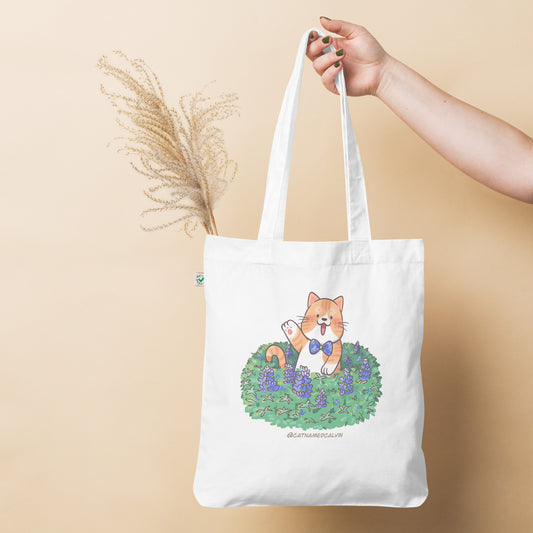 Bluebonnet organic tote bag